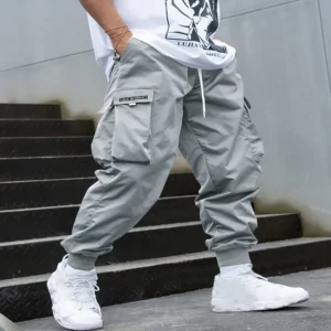 Multi-pocket Cargo Pants Men's Casual Hip-Hop Drawstring Trousers Outdoor Streetwear Sports Pant